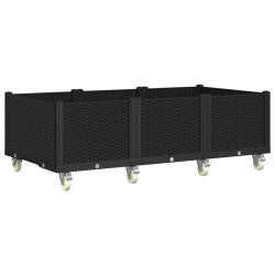 Jardinière à roulettes noir 150x80x54 cm PP 557422557422