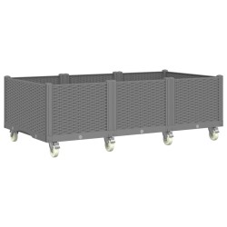 Jardinière à roulettes gris clair 150x80x54 cm PP 557423557423