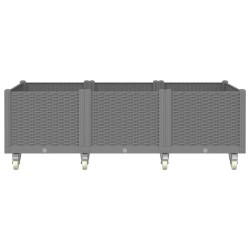 Jardinière à roulettes gris clair 150x80x54 cm PP 557423557423