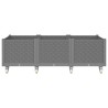 Jardinière à roulettes gris clair 150x80x54 cm PP 557423557423