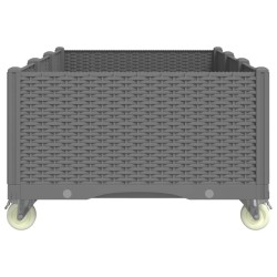 Jardinière à roulettes gris clair 150x80x54 cm PP 557423557423