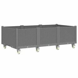 Jardinière à roulettes gris clair 150x80x54 cm PP 557423557423