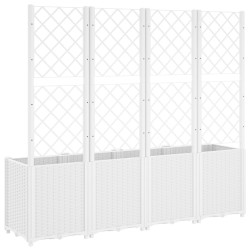 Jardinière avec treillis blanc 160x40x140 cm PP 557429557429