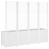 Jardinière avec treillis blanc 160x40x140 cm PP 557429557429