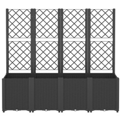 Jardinière avec treillis noir 160x40x140 cm PP 557431557431