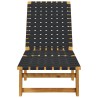 Chaises longues noir bois d'acacia solide et tissu 557437557437
