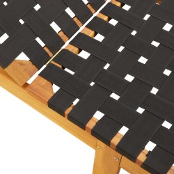 Chaises longues noir bois d'acacia solide et tissu 557437557437