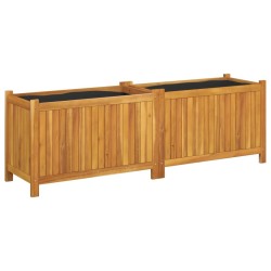 Jardinière avec doublure 153x38,5x50 cm bois massif d'acacia 557440557440