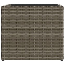 Jardinière gris 36x30x32 cm résine tressée 557442557442