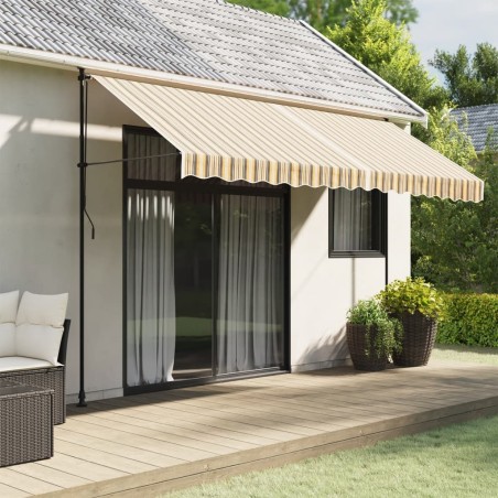 Tissu de remplacement pour auvent rayures multicolores 4x3 m 557453557453
