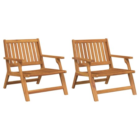Banc de Relaxation 2 pcs Marron Bois d'Acacia Massif 557457557457