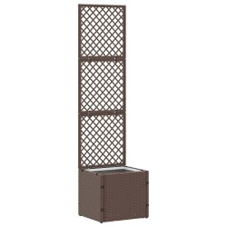 Jardinière Treillis Marron 35 x 30 x 135 cm Métал 557459557459