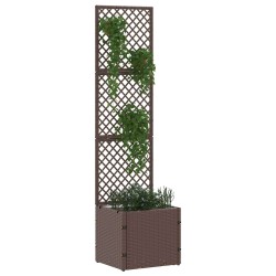 Jardinière Treillis Marron 35 x 30 x 135 cm Métал 557459557459