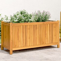 Jardinière avec doublure 99,5x38x50 cm bois massif d'acacia 557462557462