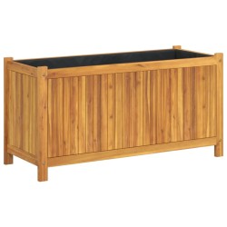 Jardinière avec doublure 99,5x38x50 cm bois massif d'acacia 557462557462