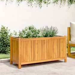 Jardinière avec doublure 99,5x38x50 cm bois massif d'acacia 557462557462