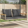 Balancelle avec coussins gris 109x62x40 cm résine tressée 557463557463