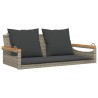 Balancelle avec coussins gris 109x62x40 cm résine tressée 557463557463