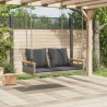 Balancelle avec coussins gris 109x62x40 cm résine tressée 557463557463