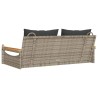 Balancelle avec coussins gris 109x62x40 cm résine tressée 557463557463
