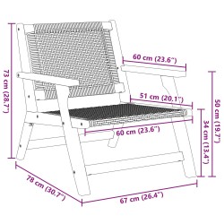 Mobilier de jardin 2 pcs Noir 67 x 78 x 73 cm 557464557464