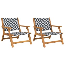 Mobilier de jardin 2 pcs Noir et Blanc 67 x 78 x 73 cm 557469557469