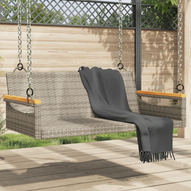 Balancelle gris 109x62x40 cm résine tressée 557473557473