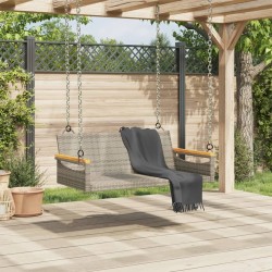 Balancelle gris 109x62x40 cm résine tressée 557473557473