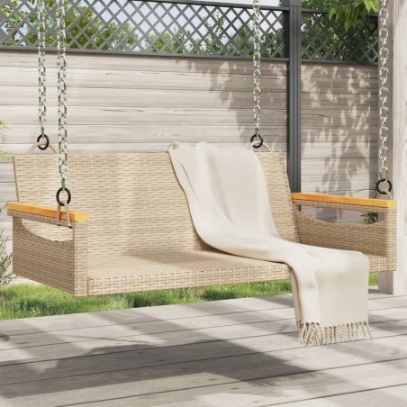 Balancelle beige 109x62x40 cm résine tressée 557474557474