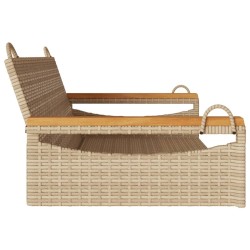Balancelle beige 109x62x40 cm résine tressée 557474557474
