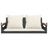 Balancelle avec coussins noir 109x62x40 cm résine tressée 557475557475