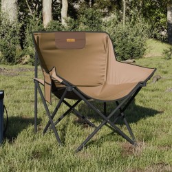 Chaise de camping avec poche pliable lot de 2 marron 557476557476