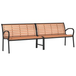 Banc de jardin marron 231 cm bois et acier enduit de poudre 557478557478