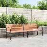 Banc de jardin marron 231 cm bois et acier enduit de poudre 557478557478