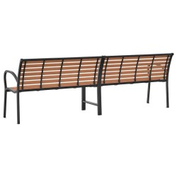 Banc de jardin marron 231 cm bois et acier enduit de poudre 557478557478