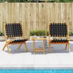 Chaises de jardin pliantes lot de 2 bois d'acacia solide tissu 557479557479