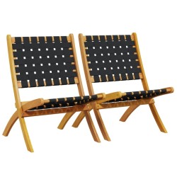 Chaises de jardin pliantes lot de 2 bois d'acacia solide tissu 557479557479
