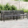 Banc double de jardin noir 231 cm acier et WPC  557480557480