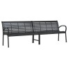 Banc double de jardin noir 231 cm acier et WPC  557480557480