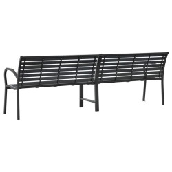 Banc double de jardin noir 231 cm acier et WPC  557480557480