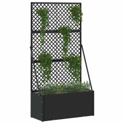 Jardinière Treillis Noir 70 x 30 x 135 cm Métал 557486557486