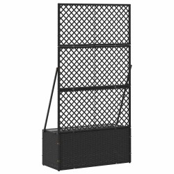Jardinière Treillis Noir 70 x 30 x 135 cm Métал 557486557486