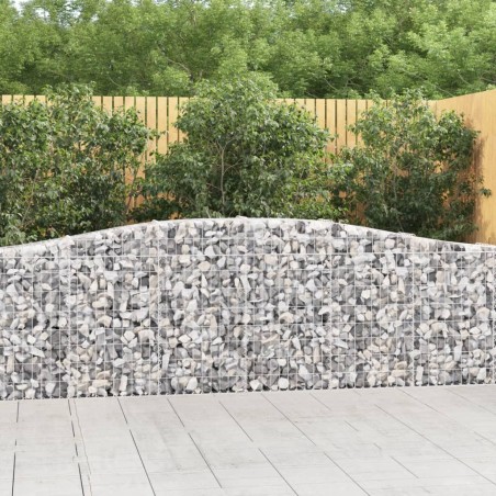 Paniers à gabions arqués 3 pcs 400x30x80/100 cm Fer galvanisé 557491557491