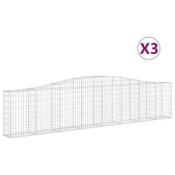 Paniers à gabions arqués 3 pcs 400x30x80/100 cm Fer galvanisé 557491557491