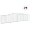 Paniers à gabions arqués 3 pcs 400x30x80/100 cm Fer galvanisé 557491557491