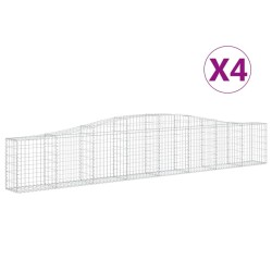 Paniers à gabions arqués 4 pcs 400x30x60/80 cm Fer galvanisé 557492557492