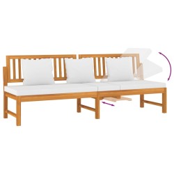 Lit de jour avec coussin crème 200x60x75cm Bois d'acacia solide  557493557493