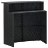 Ensemble de bar de jardin 3 pcs et coussins Résine tressée Noir 557494557494