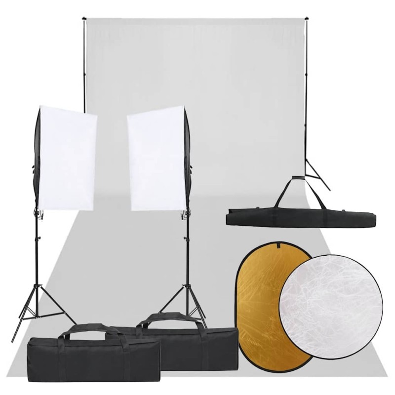 Kit de studio photo avec éclairage toile de fond et réflecteur 557497557497
