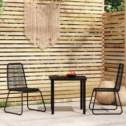 Ensemble à manger de jardin 3 pcs Noir 557512557512